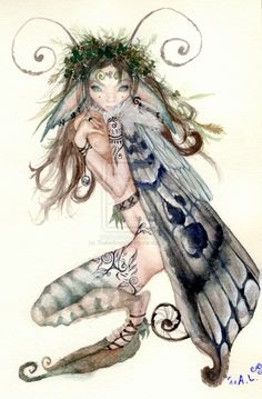 a drawing of a woman dressed as a fairy