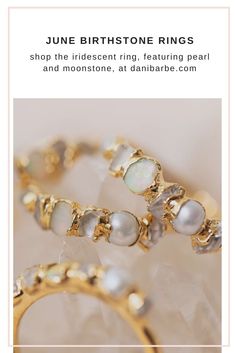 #danibarbe #gemstonejewelry #crystaljewelry #handmadejewelry #junebirthstone #moonstonejewelry #pearljewelry Luxury Mother Of Pearl Rings For Wedding, Luxury Mother Of Pearl Wedding Ring, Elegant Adjustable Moonstone Stackable Rings, Elegant Adjustable Opal Stackable Rings, Elegant Stackable Opal Ring, Elegant Moonstone Stackable Rings, Elegant Opal Gemstone Stackable Rings, White Rings With Gemstone Accents, Iridescent Elegant Jewelry For Anniversary