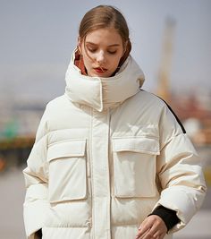 Detachable hood Stand collar Front zip closure Front flap pockets and side seam pockets Polyester Lined, and filled with 90% duck down and 10% feather Machine wash, tumble dry Item #1815 Women's down puffer jacket SIZE INFO S=US4-6=UK8-10=EU34-36 M=US8-10=UK12-14=EU38-40 L=US12-14=UK16-18=EU42-44 ★★Please advise your height and weight, and I will make sure you choose the right size. Winter Outdoor Puffer Jacket With Pockets, Hooded Winter White Parka With Pockets, Winter White Hooded Parka With Pockets, Duck Down Puffer Jacket With Double-lined Hood For Outdoor, Duck Down Outerwear With Double-lined Hood For Outdoor, Duck Down Outerwear With Double-lined Hood For Outdoor Activities, Outdoor Duck Down Puffer Jacket With Double-lined Hood, White Down Puffer Outerwear, Duck Down Parka For Fall Outdoor Activities