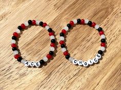 Kpop group ACE Choice fandom beaded bracelet ~Ships in 3-5 days ~Stretchy ~No clasp ~Waterproof These bracelets are made with quality beads and strong stretchy cord. You simply stretch the bracelet over your hand/fist to get it on, no struggling to do up a clasp.  We carry sizes 6-8 but can do custom sizes at no additional charge, just message us! To get get the perfect fit, measure your wrist. Take a piece of string and wrap it around your wrist. Measure the piece of string on a ruler. If it measures in between a size, always round up.  Colors may vary slightly due to computer/phone settings. Seller is not responsible for fading.  Returns and exchanges accepted. Buyer is responsible for return shipping. Buyer must contact AgaStay Shop within 7 days of receiving the item. We want you to be Ace Bracelet, Bracelet One Piece, Kpop Group, Name Bracelet, Korean Pop, Ruler, Arm Band, Beaded Bracelet, Accessory Gift