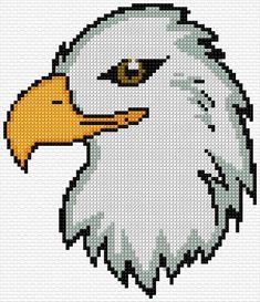 an eagle is shown in the cross stitch pattern