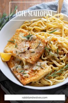 a white plate topped with pasta and chicken