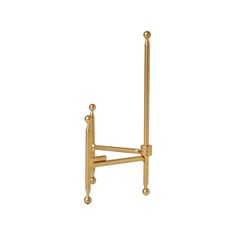 a gold plated metal wall mounted toilet paper holder