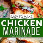 easy to make chicken marinade is shown on the cover of this cookbook,