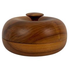 an apple shaped wooden box on a white background