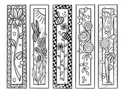 four different types of stained glass with flowers and butterflies on them, all in black and white