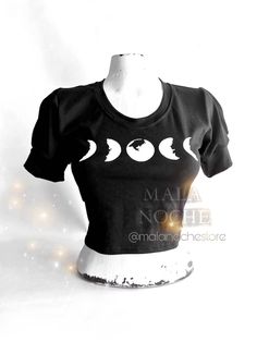 Crop Top Moon Black Crop Top Moon Top Moon Goth Clothing - Etsy Alt Style Outfit, Goth Crop Top, Gothic Crop Tops, Gothic Blouse, Moon Top, Goth Clothing, Moon Black, Dark Outfits, Lingerie Photos