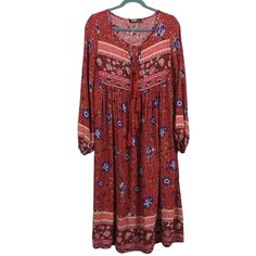 Yoins Red Floral Abella Long Sleeve Tie-Up Tassel Boho Peasant Midi Dress 4/6 Boutique, Viscose, Red, Floral, Lace Up Round Neck, Tassel Tie, Long Balloon Sleeve, Mid Ankle Length,-Up, Round Neck, Tassel Tie, Boho, Peasant, Farmhouse, Pioneer Woman, Ree Drummond, Flowy, Festival Women's Size-Small-4/6 Armpit To Armpit-18" Length-44" Measurements Are Approximate And Taken In A Flat Lay Position New Without Tags Please Consider All Photos For Further Description 901 Straight Midi Dress, Gold Flapper, Pioneer Woman Ree Drummond, Sleeved Velvet Dress, Tie Sleeve Dress, Fall Floral Dress, Ree Drummond, Wrap Midi Dress, White Halter Maxi Dress