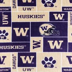 the washington huskies are all over this blanket