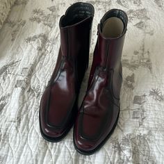 Thom Mcan Men's Side Zip Ankle Boots, Size 10 (Us), New Vintage. The Boots Are In Excellent Condition And Were Sold As Shell Cordovan Leather In A Classic Cordovan Color, Though I Cannot Confirm The Exact Leather Type.Just A Heads Upsince This Is A Vintage Item And The Price Was A Mystery, I Went With 1234. Formal Ankle-high Goodyear Welted Boots, Formal Ankle-high Boots With Goodyear Welt, Ankle-high Boots With Heel Pull Tab For Formal Occasions, Western Chelsea Boots With Leather Sole For Business, Western Style Chelsea Boots With Leather Sole For Business, Classic Burgundy Ankle Boots, Formal Fall Boots With Moc Toe, Burgundy Snip Toe Boots For Formal Occasions, Formal Moto Boots With Goodyear Welt For Fall