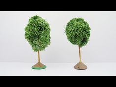 two small trees are placed on top of each other