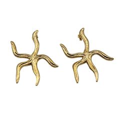 Yellow gold plated Asteroidea Starfish earrings, meticulously handcrafted in the heart of Rome through the ancient art of wax carving. Perfect jewel for who wants to feel a connection to the sea and its vast mysteries. Wear them and let them transport you to sun-drenched shores and crystal-clear waters, where starfish dance among the waves. All the products are worked through by sculpting a carving wax. Earrings are bronze plated with yellow gold with the posts and butterfly backs are silver plated with yellow gold.  To ensure the longevity and beauty of your jewelry, please follow these care instructions:  1. *Avoid Excessive Sun Exposure*: Prolonged exposure to sunlight can cause oxidation of the jewelry.  2. *Limit Contact with Salt Water*: Salt water can accelerate the oxidation proces Gold Elegant Earrings With Starfish Charm, Elegant Gold Earrings With Starfish Charm, Yellow Gold Starfish Earrings For Gift, Yellow Gold Ocean-inspired Earrings For Gift, Ocean-inspired Yellow Gold Earrings As Gift, Elegant Handmade Starfish Earrings, Elegant Yellow Gold Starfish Charm Earrings, Elegant Yellow Gold Earrings With Starfish Charm, Yellow Gold Starfish Earrings With Starfish Charm