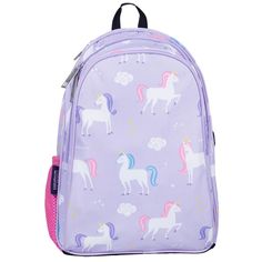 Your child will be the talk of the playground with Wildkin's 15 Inch School Backpack! Eye-catching patterns and a functional design come together to make this backpack for boys, and girls a fun addition to your child’s school and travel essentials. Two padded, adjustable shoulder straps and a padded back provide a comfortable wear, while the durable top handle is perfect for hanging in a locker before heading to class. We’ve designed our 15-Inch toddler backpack for school to withstand even the Kids Backpack Boys, Shark Backpack, Backpack For School, Unicorn Backpack, Kids Head, Toddler Backpack, Kids Backpack, Boys Backpacks, Unicorn Design