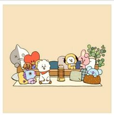 a group of stuffed animals sitting on top of a couch