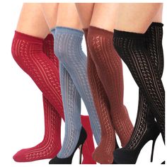 PRICES MAY VARY. 🍌 Cute fashion crochet knitted over the knee high socks for women & girls. These unique colorful socks will make your feet look very sexy and eye-catching. Special cotton natural color socks 4 pairs. These sexy socks can make your day! 🍌 Try high-quality materials for long-lasting comfort knitted over the knee high socks. Comfortable, lightweight dress socks for special days or everyday casual socks made in rich fabric contents with cotton. It will keep your feet dry and fresh Heart Pointelle, Holiday Socks, Knee Highs, Fashion Crochet, Slouchy Boots, Velvet Heart, Stockings Legs, Over The Knee Socks, Cotton Fashion