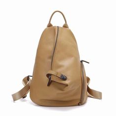 PRODUCT DETAILS Made of genuine cowhide Measurements: 27 cm/10.6" L, 17 cm/6.7" W, 32 cm/12.6" H Exterior side zipper pocket Interior has 3 zipper zipper pocket and 1 pouch inside Beige Leather Backpack With Zipper, Leather Backpack For Daily Use In Fall, Daily Use Leather Backpack For Fall, School Bags With Leather Lining, Beige Leather Shoulder Backpack, Leather Shoulder Bag For School In Fall, Leather Backpack With Adjustable Strap For Fall, Fall School Leather Backpack, Beige Leather Backpack Shoulder Bag