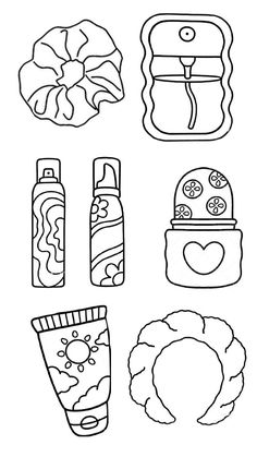 coloring pages for kids with different things to draw in the style of food and drinks