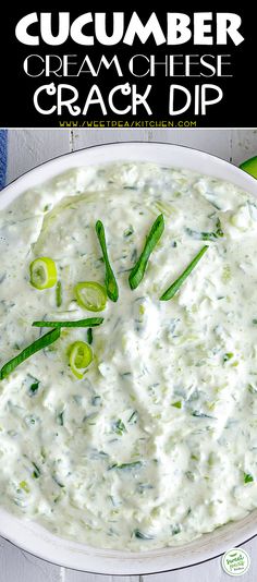 Cucumber Cream Cheese Crack Dip Cucumber Dip Recipe, Cucumber Cream Cheese, Cucumber Dip, Cream Cheese Spread, Delicious Dips Recipes, Dip Recipes Easy, Snack Dip, Cucumber Recipes, Cream Cheese Recipes