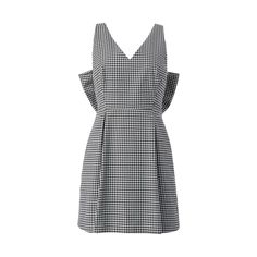 eliza dress in cotton gingham Plaid Cotton V-neck Dress, Cotton V-neck Dress For Picnic, Gingham V-neck Mini Dress For Picnic, Chic Cotton Dress For Picnic, Plaid V-neck Dress For Work, Chic V-neck Dresses For Picnic, Chic Gingham Mini Dress With Ruffles, Chic Plaid Ruffled Dress, Chic Sleeveless Gingham Mini Dress