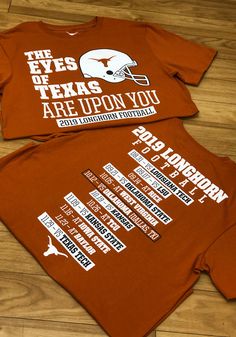 Texas Longhorns Burnt Orange Football Schedule Short Sleeve T Shirt, Burnt Orange, 100% COTTON, Size XL Team-colored Tops For Team Events, Cotton Fan Apparel Tops For Team Events, Team Spirit Tops With Team Name For Fan Gear, Team Name Tops For Fan Gear, School Spirit Tops With Team Name For Events, Football Season Tops With Team Logo For Team Events, Collegiate Team-colored Tops For Team Events, Team-colored Tops With Graphic Print For Team Events, Fan Apparel Tops With Team Name