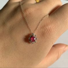 14k Wg Ruby Diamond Necklace Bought In Japan 16” Pink Ruby Necklace For Gift, Luxury Pink Ruby Necklaces, Pink Ruby Round Necklaces, Luxury Ruby Diamond Necklace With Accents, Luxury Brilliant Cut Ruby Necklace, Ruby Jewelry Necklaces, Ruby Diamond Necklace, Japan Color, Buy Necklace