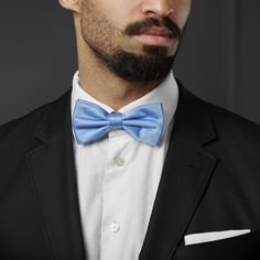 * Comes pre-tied
 * Beautiful, subtle colour
 * Adjustable, fits anyone Blue Bow Tie With Butterfly Knot For Formal Events, Dapper Blue Satin Bow, Classic Blue Bow With Butterfly Knot, Dapper Blue Bow For Black Tie Events, Classic Blue Bow Tie With Butterfly Knot, Blue Bow Tie For Black Tie Events, Blue Bow Ties For Black Tie Occasions, Classic Blue Tie With Butterfly Knot, Blue Standard Bow Tie For Black Tie Events