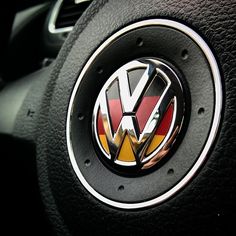 the steering wheel emblem on a volkswagen car