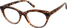 Glamour is the name of the game in these chic cat-eye glasses. Made from lightweight glossy TR90 plastic this look will add flare to any outfit and can be worn all day. This look is an eye-catching choice as both glasses and sunglasses. | Zenni Women's Cat-Eye Prescription Eyeglasses Tortoiseshell Plastic Glasses Bangs, Diamond Face Shape, Eye Prescription, Oval Glasses, Square Face Shape, Tortoise Shell Cat, Zenni Optical, Diamond Face, Keke Palmer