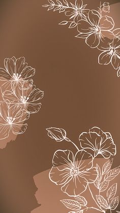 an abstract floral background with white flowers on a gold and brown background, in the center is a shadow