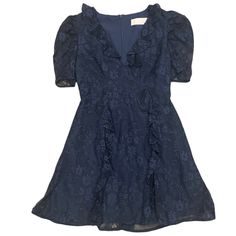 Keepsake Navy Blue Dress, Size Medium Ruffle Lace V-Neck, Sheer Short Sleeve, Hidden Back Zipper Perfect For Wedding Guest, Dancing, Going Out, Cocktail Party Please See Photos For Measurements Nwt. Excellent Condition. Colors Are Represented To The Best Of My Ability. May Differ Slightly D/T Lighting/Computer. Chic Navy V-neck Mini Dress, Blue V-neck Short Sleeve Dress For Party, Fitted Navy V-neck Mini Dress, Navy Fitted V-neck Mini Dress, Navy Fitted Mini Dress With V-neck, Blue Lace V-neck Dress, Blue V-neck Lace Dress, Navy V-neck Mini Dress For Spring, Navy V-neck Spring Dress