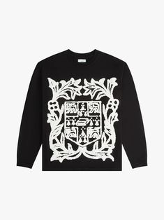 RHUDE VERITAS CREST LS TEE – R H U D E Film Gift, Puff Print, H U, Graphic Tshirt Design, Tee Shirt Designs, Tshirt Design, Knitting Accessories, Outerwear Sweater, Leather Top