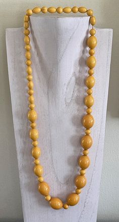 Vintage Egg Yolk Butterscotch Honey Bakelite Necklace 84 Grams Bakelite Necklace, Jade Bead Necklace, 1960s Jewelry, Jade Beads, Egg Yolk, Sales Tax, Diy Jewelry, Return Policy, Honey