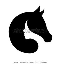 a horse's head in the shape of a woman's face on a white background