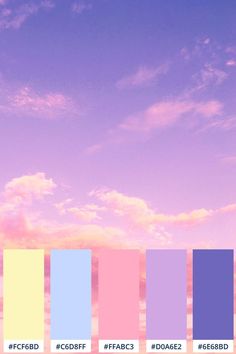 the sky is filled with pink and blue hues