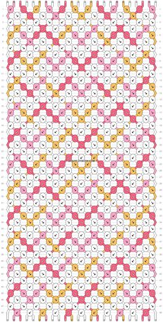 a cross stitch pattern with pink, yellow and white squares in the shape of cats