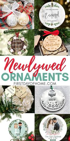 christmas ornament collage with text overlay