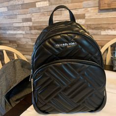 Brand New Michael Kors Black Leather Backpack. Medium Sized And Nwt Michael Kors Rhea Backpack, Kate Spade Backpack, Monogram Backpack, Michael Kors Backpack, Michael Kors Bedford, Bags Michael Kors, Medium Backpack, Black Leather Backpack, Pink Backpack