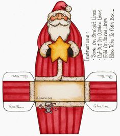 an origami christmas card with santa claus holding a star