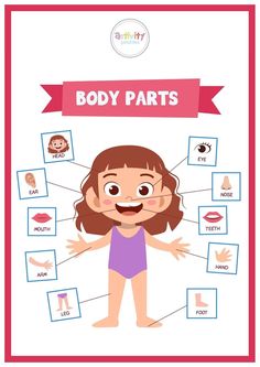 Part Of Body For Kids, My Body Kindergarten Worksheets, My Body Worksheets For Kids, Anggota Badan Saya Prasekolah, Our Body Worksheet For Grade 1, Leaf Art Diy, Body Chart, Teach English To Kids, Preschool Schedule