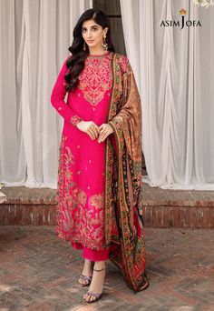 Asim Jofa AJW-05 Asra Winter Printed Shawl Collection Default Title Asim Jofa AJW-05 Asra Winter Printed Shawl Collection Original brand suit fabric and photography lite diffrance in actual print. Red Digital Print Unstitched Wedding Suit, Red Printed Lawn Suit For Wedding, Red Unstitched Wedding Suit With Digital Print, Elegant Pink Printed Set, Wedding Lawn Suit In Red With Printed Details, Elegant Pink Sets With Digital Print, Traditional Pink Sets With Digital Print, Pink Digital Print Sets For Eid, Red Printed Unstitched Suit For Eid