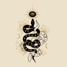 Kundalini Tattoo, Nouveau Tattoo, Witch Tattoo, Snake Tattoo Design, Snake Art, 1 Tattoo, Desenho Tattoo, Snake Tattoo, Tattoo Work