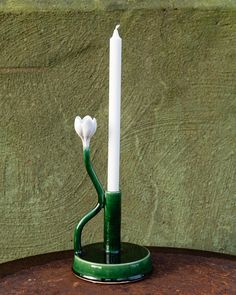 Candleholder "Flower" Clay Candle Holders, Clay Candle, Flower Candle Holder, Flower Sculptures, Clay Art Projects