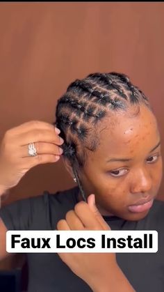 Crocheted Faux Locs, Crochet Loc Hairstyles For Black Women, Faux Hairstyles For Black Women, Cornrow Faux Locs, Crochet Faux Locs Install, Crochet Dreadlocks Faux Locs, Crochet Dreadlocks Hairstyles, Short Crochet Braid Styles Faux Locs, Single Crochet Braids Hairstyle