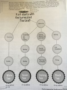 the tea leaf diagram is shown in black and white