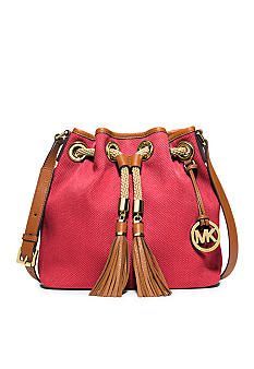 MICHAEL Michael Kors Marina Medium Drawstring Messenger Bag Drawstring Handbag, Fuschia Pink, Daily Necessities, Street Style Inspiration, Name Logo, Home Essentials, Purses Michael Kors, Beautiful Bags, Michael Kors Bag