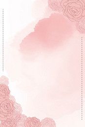 a pink background with roses in the corner and an empty space to put your own text