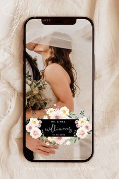 an iphone case with a wedding photo on it