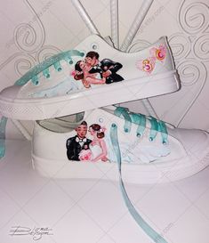 ♥ Custom Wedding Sneakers, Wedding Shoes, Hand Painted Sneakers, Wedding Footwear, Handpainted Wedding Sneakers ♥ HAND PAINTED WEDDING SNEAKERS by DiqnaDesign. ------- SIZE & DETAILS ------- Shoes are hand painted with professional water resistant textile paint. DIFFERENT SIZES FOR WOMEN'S FOOTWEAR: EU size 36 ≈ US size 6 ≈ UK size 4 ≈ 22,5 cm ≈ 8,8 inches ------------------------------------------------------------------------------------ EU size 37 ≈ US size 7 ≈ UK size 5 ≈ 23,5 cm ≈ 9,2 i Custom Round Toe Sneakers For Wedding, Custom Wedding Sneakers With Round Toe, Custom Sneakers With Round Toe For Wedding, Custom Wedding Sneakers With Round Toe And Laces, Custom Low-top Sneakers For Wedding, Custom Low-top Wedding Sneakers, Sneakers Bride, Hand Painted Sneakers, Sneakers Wedding