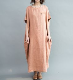 Loose Maxi Dress Women Oversize Dress by MaLieb on Etsy Long Relaxed Fit Dress With Pockets, Maxi Dress With Pockets For Daywear, Solid Linen Dress With Pockets, Oversized Solid Color Linen Dress, Long Sleeves Dresses, Oversize Dress, Linen Robe, Loose Maxi Dress, Oversized Dress