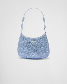 Prada Cleo Bag, Cleo Bag, Prada Cleo, Crystal Bags, Satin Bags, Blue Purse